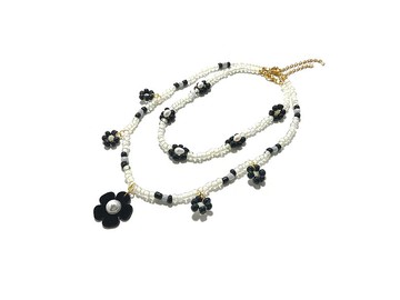 花花串珠頸鏈(2pc)