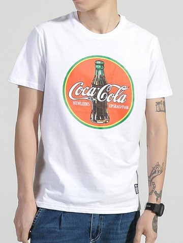 FINDSENSE MD 日系 時尚 潮 男 特色字母汽水圖案印花 短袖T恤 特色短T 字母T