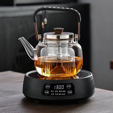 2024新款玻璃電陶爐煮茶器耐熱玻璃茶壺泡茶壺蒸煮茶壺家用燒水壺
