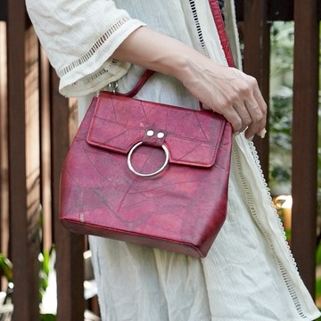 Tevrin 森光 樹葉菱形手拿包