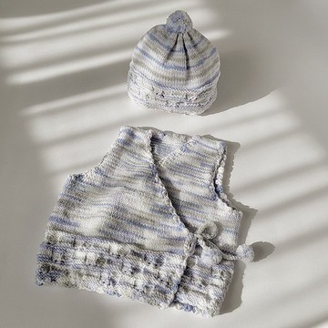 【客製】寶寶新生兒彌月禮(羊毛手工背心/毛帽)