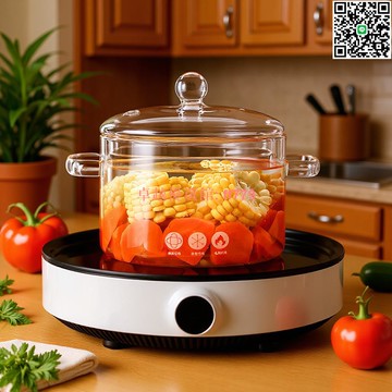 【卓越優選館】高硼硅玻璃 泡面鍋 明火直燒 雙耳 帶蓋 大容量 家用 透明 煲湯 炖鍋