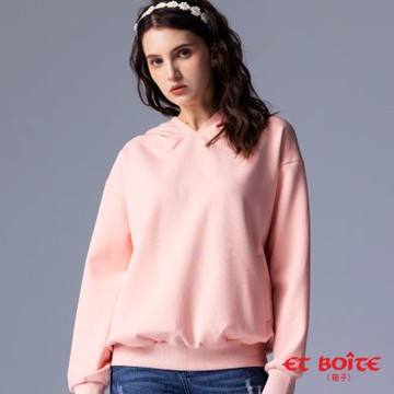 ET BOîTE 箱子 BLUE WAY – 小香風珍珠裝飾連帽長TEE(淺粉)