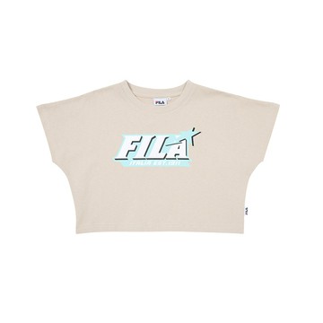 FILA 女個性LOGO短版T恤-卡其 5TEZ-1811-KK