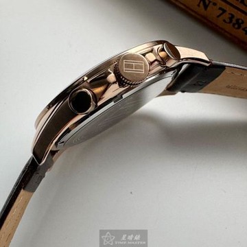 TommyHilfiger 湯米希爾費格男女通用錶 46mm 寶藍圓形精鋼錶殼 銀白三眼, 中三針顯示錶面款 TH00053