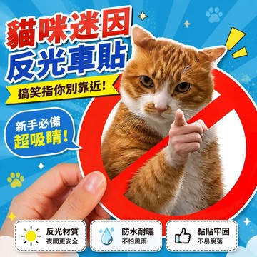 ⚡臺灣直出⚡優選⭐貓咪可愛搞笑迷因表情車貼實習MEME汽車貼紙裝飾創意反光新手