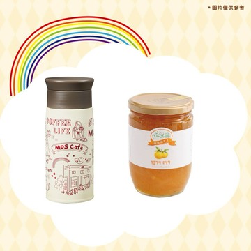 [快速出貨]【MOS摩斯漢堡】MOS Café 保溫瓶350ml+西柚醬1瓶 周邊