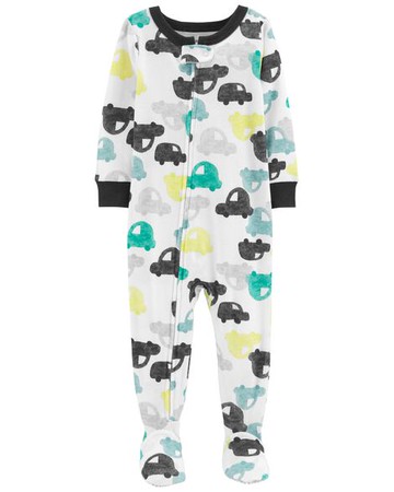Baby 1-Piece Cars 100% Snug Fit Cotton Footie PJs