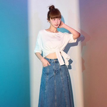 【MAJOR MADE】圓領刺繡彈力兩穿綁帶T