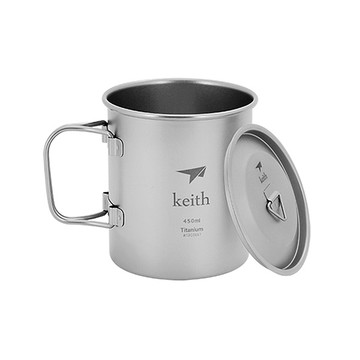 【Keith】 Ti3204純鈦杯輕量環保折疊水杯附杯蓋 450ml