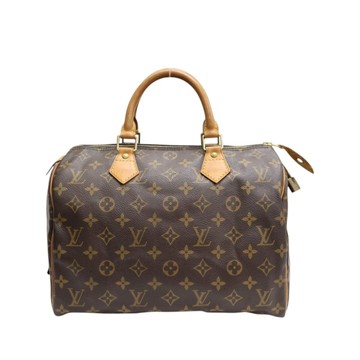 LOUIS VUITTON LV 路易威登 棕色 原花帆布 SPEEDY 30 波士頓包 手提包 M41526 【二手名牌BRAND OFF】