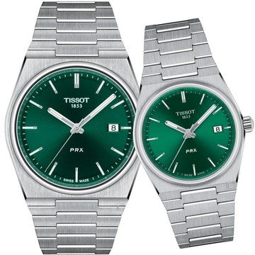 TISSOT 天梭 官方授權 PRX系列 70年代復刻對錶-T1374101109100+T1372101108100 畢業禮物首選