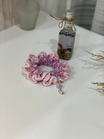 手工編織 段染鬆餅髮圈-梅子