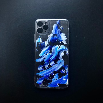 Acrylic 手繪抽象藝術手機殼 | iPhone 11 Pro Max |  Blue Sky