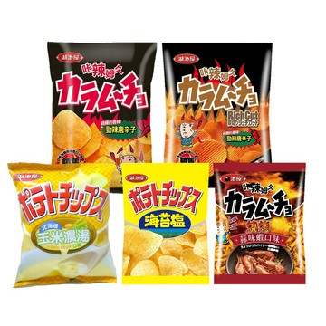 《愛呷餅乾》卡辣姆久 平切洋芋片/後切洋芋片 酥咔玉米脆棒 蒜味蝦口味 鹽味洋芋片 玉米濃湯洋芋片