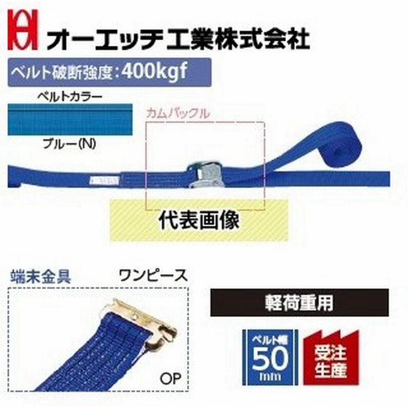 Oh オーエッチ工業 荷締機 ラッシングベルト Lbb150n Op10 30op カムバックル 端末金具 ワンピース ベルト長さ 固定側1 巻取側3m 受注生産品 通販 Lineポイント最大0 5 Get Lineショッピング