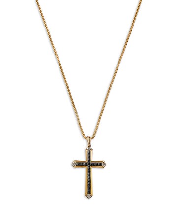 Bloomingdale's Fine Collection Men's Diamond Cross Pendant Necklace in 14K Yellow Gold, 0.50 ct. t. w. - Exclusive