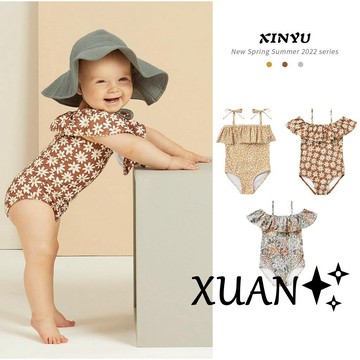 Xuan♥韓國 ins 兒童泳衣 女童泳衣 寶寶泳衣 嬰兒 幼兒 兒童 泳衣 可愛 碎花 連身泳衣 可愛 小朋友泳衣