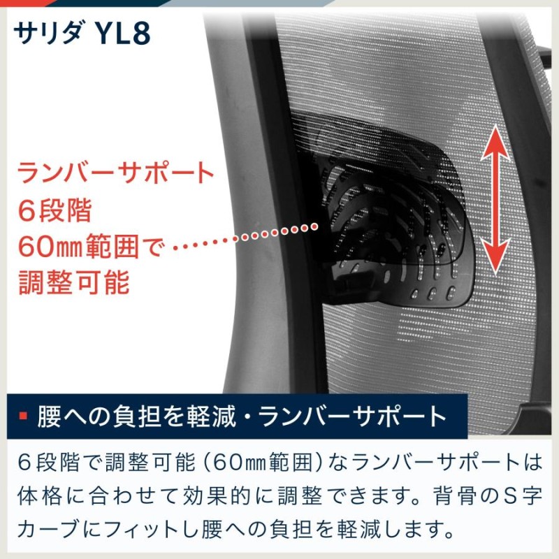 イトーキ サリダ YL8 オフィスチェア 全身を支えるハイバック 通気性に優れたメッシュ形状 高機能ヘッドレスト こだわりの座面  2000円クーポン-7/22 | LINEショッピング