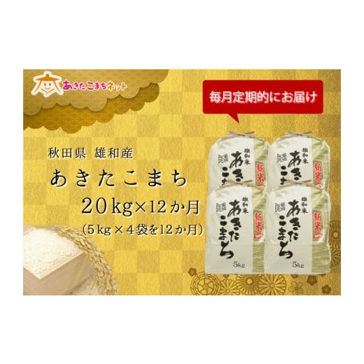 ふるさと納税 秋田県 秋田市 秋田市雄和産あきたこまち清流米 1年分(20kg×12か月)