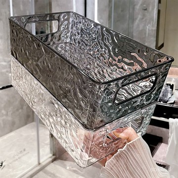 🌸熱賣新款🌸【急處理】透明盒子客廳收納輕奢家用個性收納盒長方形化妝品桌麵