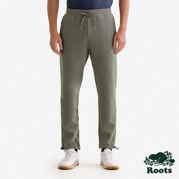 Roots男裝- METALLIC MAPLE SLIM 棉褲-綠色