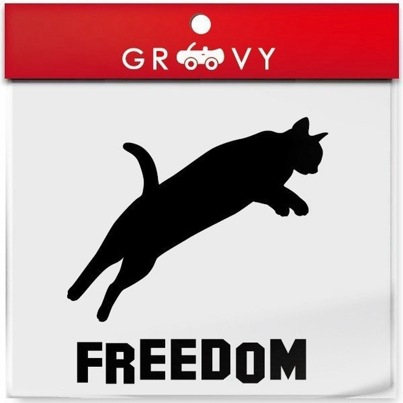 ジャンプ 猫 車 シール Freedom 自由な猫 自由な人生 ねこ ネコ かわいい おしゃれ エンブレム ステッカー 通販 Lineポイント最大get Lineショッピング