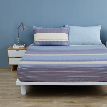 新品_東妮寢飾(單人/雙人/加大)100%精梳棉床包枕套組／靜謐航線