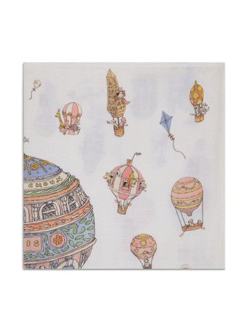 Atelier Choux - illustration-print organic cotton blanket - kids - Organic Cotton - One Size - White