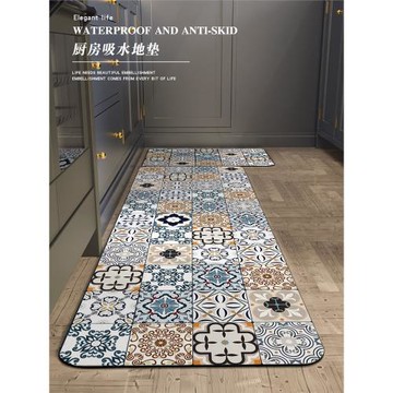 廚房專用硅藻泥吸油防滑免清洗地墊防油防水可擦免洗吸水腳墊地毯