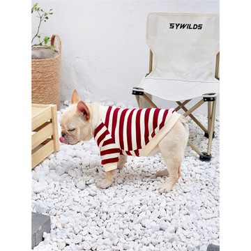 2025春季新款巴哥法斗狗狗衣服春夏薄款寵物雪納瑞斗牛犬條紋衛衣