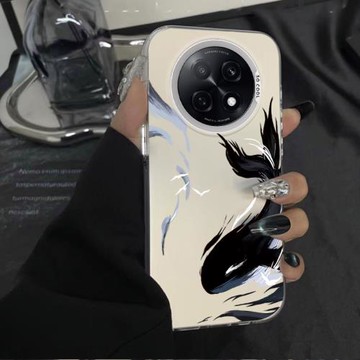 水墨鯨魚彩銀殼適用于OPPOA5pro手機殼a5保護套新款電鍍按鍵個性創意男女高級感情侶防摔硬殼