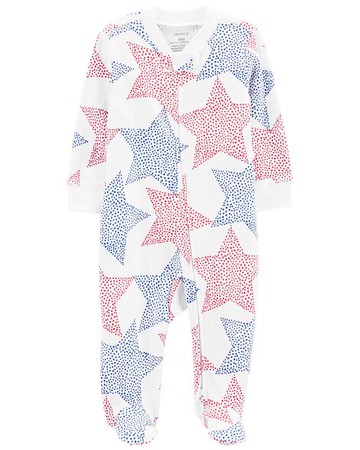 Baby 1-Piece Stars 100% Snug Fit Cotton Footie PJs