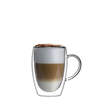 耐熱把手雙層玻璃杯 350ml