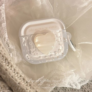 白貝母蝴蝶結 適用airpods pro3耳機殼 蘋果藍牙耳機2/3/4代保護套 全系列適用