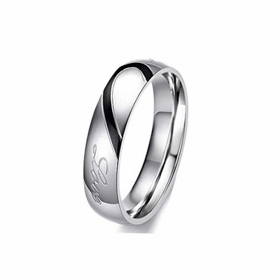 Rockyu ブランド 人気 指輪 メンズ シルバー シンプル ペアリング ステンレス シルバーリング ハート指輪 結婚指輪 個別販売