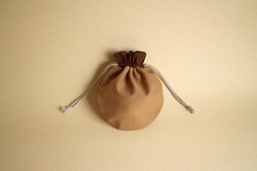 小束口袋 收納包 / 咖土配色