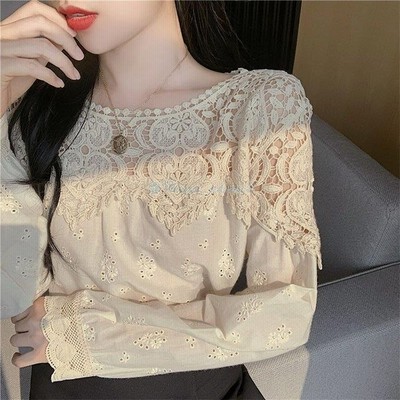 ブラウス レディース きれいめ 40代 春秋 上品 レース花刺繍ブラウス 白シャツ 長袖 ゆったり オシャレ 韓国風 大人 Tシャツ30代 50代 通販 Lineポイント最大get Lineショッピング