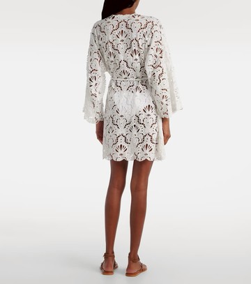 Farm Rio Seashell broderie anglaise cotton beach dress