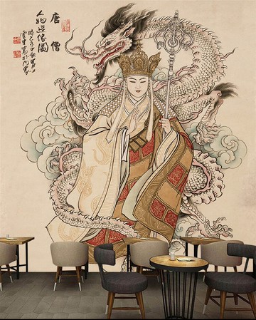 西游記西天取經個性墻紙孫悟空壁紙會所主題餐廳客棧大型背景墻畫