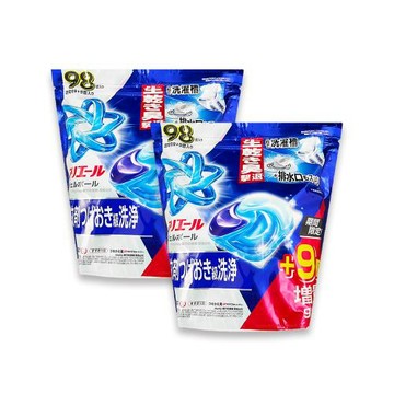 (2袋196顆超值組)日本P&G-4D酵素強洗淨去污消臭洗衣凝膠球98顆/袋-清新淨白(藍)(室內晾曬洗衣球補充包,持香柔順抗褶皺,不挑機型槽防霉)