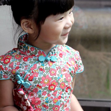 兒童旗袍 古風 四季款 粉櫻翩翩