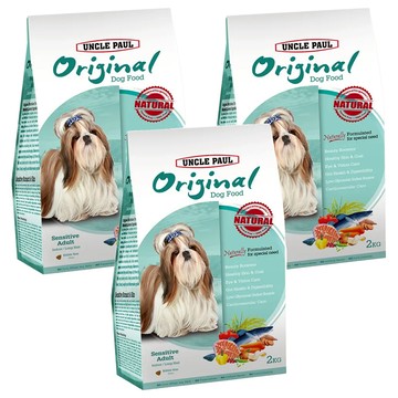 UNCLE PAUL 保羅叔叔 狗飼料 低敏室內長毛犬  魚膠原蛋白 + 鮮雞蛋  2kg  3袋