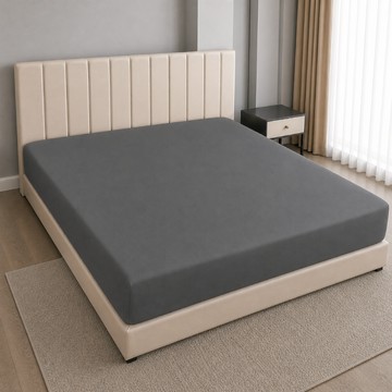 Aaron 艾倫生活家 3M護理級100%防水床包式保潔墊 台灣製  沉穩灰  King Size(210 x 180cm)