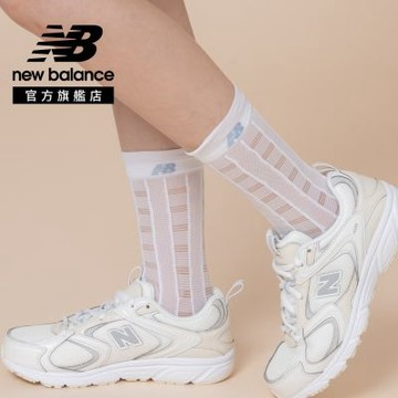 【New Balance】輕薄透膚中筒襪_中性_白色_AC83595WT