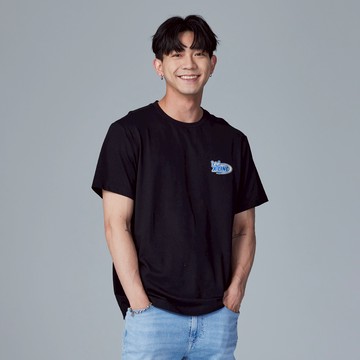 Lee 男款 寬鬆版 後背格紋印花 短袖T恤 | X-LINE