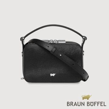 【BRAUN BUFFEL 德國小金牛】台灣總代理 潘-A 小斜背包-黑色/BF869-11-BK