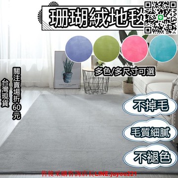 珊瑚絨地毯 絨毛地墊 純色地毯 臥室地毯 簡約風地毯 防滑地墊 床邊地毯 地毯地墊 客廳房間地毯 臥室地墊