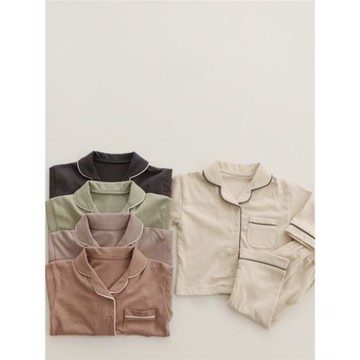 兒童家居服春秋款韓版純棉寶寶睡衣套裝男女童內穿長袖短袖兩件套