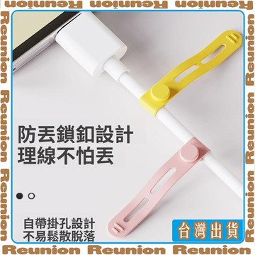 🏠臺灣出貨🏠Reunion✔硅膠數據線理線器固定綁帶耳機繞線紮帶電腦集線器充電整理收納